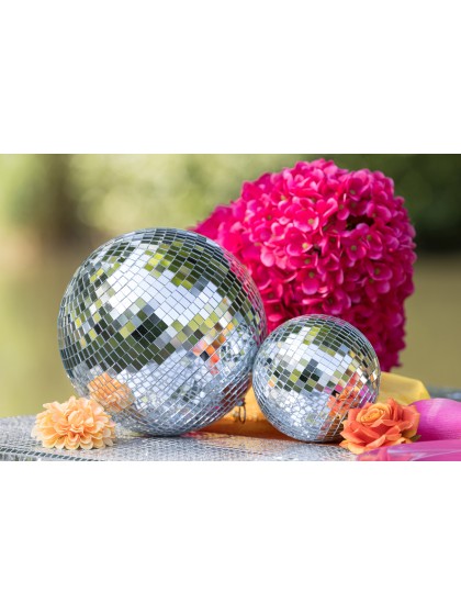 SILVER DISCO BALL DIA 25CM X 26CM HT