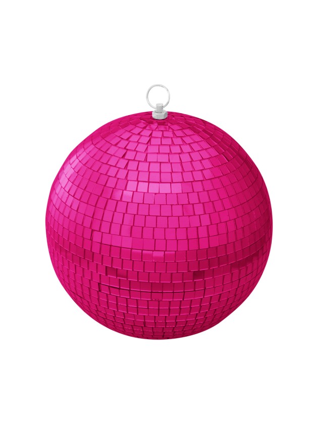 BOULE A FACETTES FUCHSIA DIA 25CM X 26CM HT