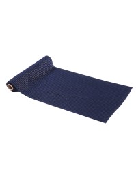 CHEMIN DE TABLE VELOURS COTELE BLEU DORE 28CM X 3M