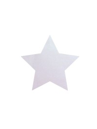 6 GLITTER TABLE SETS WHITE IRIDESCENT PREMIUM STAR SHAPE 39CM