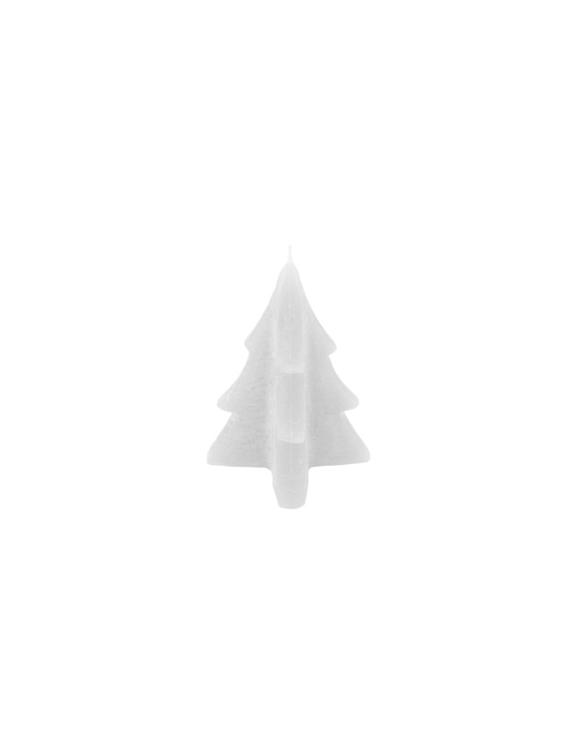 BOUGIE SAPIN BLANC FINITION RUSTIQUE 6.3CM X 6.7CM X 8.4CM HT