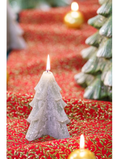 BOUGIE SAPIN VERT SAUGE FINITION RUSTIQUE 12CM X 12.7CM X 15.4CM HT