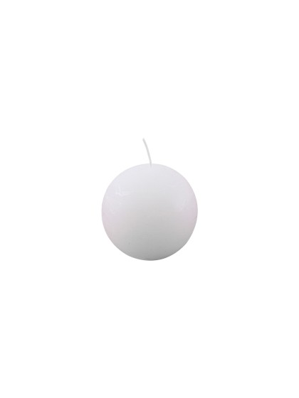 WHITE BALL CANDLE RUSTIC FINISH DIA 7.6CM X 7.4CM