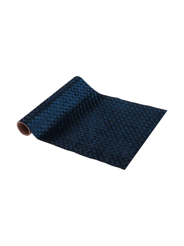 TISCHLÄUFER SAMT STRUKTURIERT BLAU 28CM X 3M