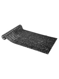 GLAMOUR BLACK SILVER VELVET TABLE RUNNER 27CM X 3M