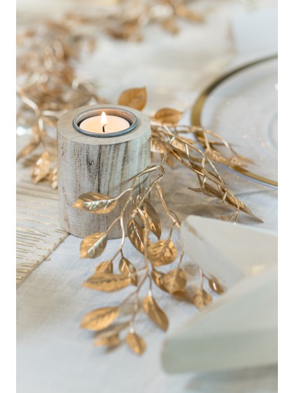 GIRLANDE BLÄTTER AUS GARDENIA GOLD 20CM X 1.5M