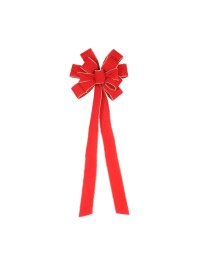 1 RED VELVET TOP TREE BOW PEARLS FINISHING 28CM X 78CM