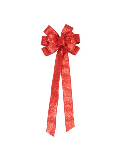 1 NOEUD CIMIER ROUGE BRILLANT 28CM X 78CM