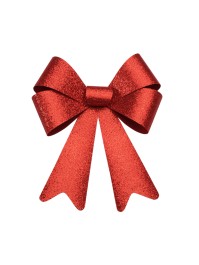 1 NOEUD PVC PAILLETE HQ ROUGE 36.5CM X 50.8CM