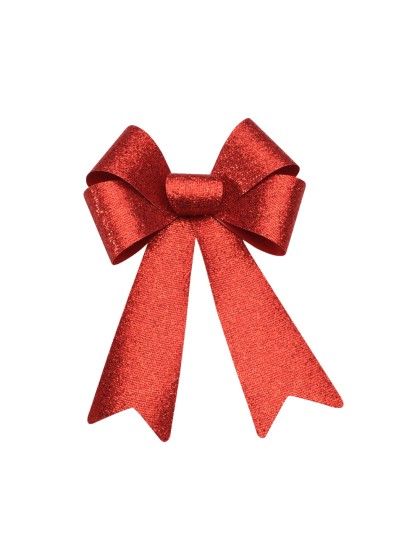 1 NOEUD PVC PAILLETE HQ ROUGE 22.9CM X 39.1CM