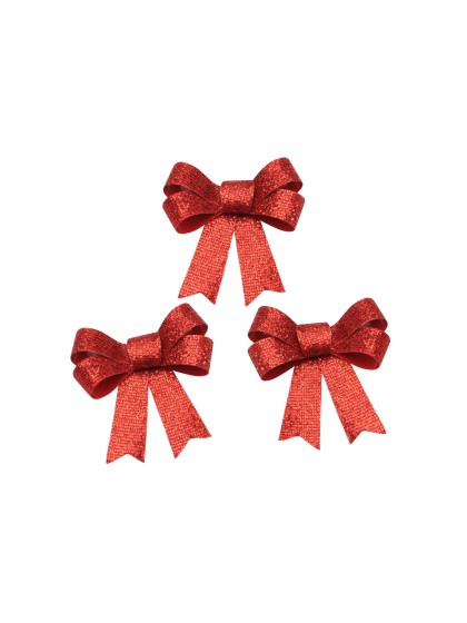 3 SCHLEIFEN PVC PAILLETTENS HQ ROT 10CM X 12.7CM