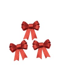 3 SCHLEIFEN PVC PAILLETTENS HQ ROT 10CM X 12.7CM