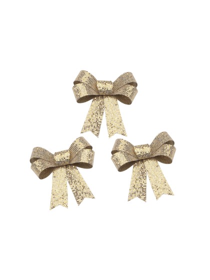 3 SCHLEIFEN PVC PAILLETTENS HQ GOLD 10CM X 12.7CM