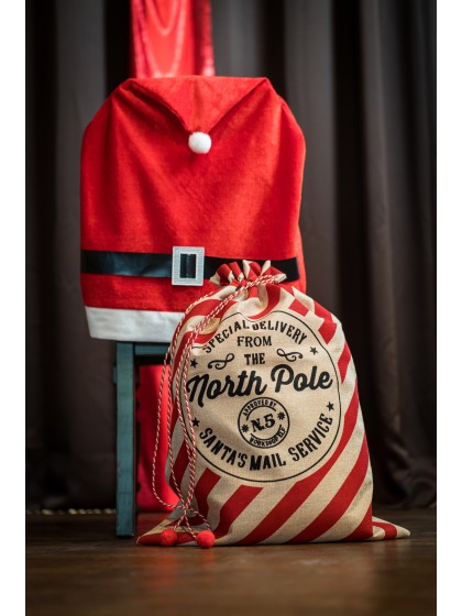 SAC HOTTE DE NOEL EFFET JUTE IMPRIME 50CM X 70 CM