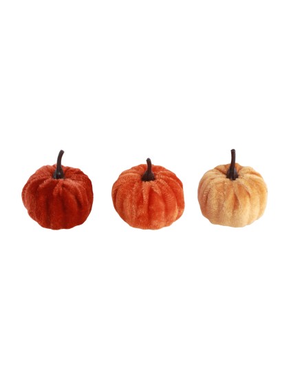FILET DE 9 CITROUILLES VELOURS - 3 COL ASS DIA 5CM X 6CM