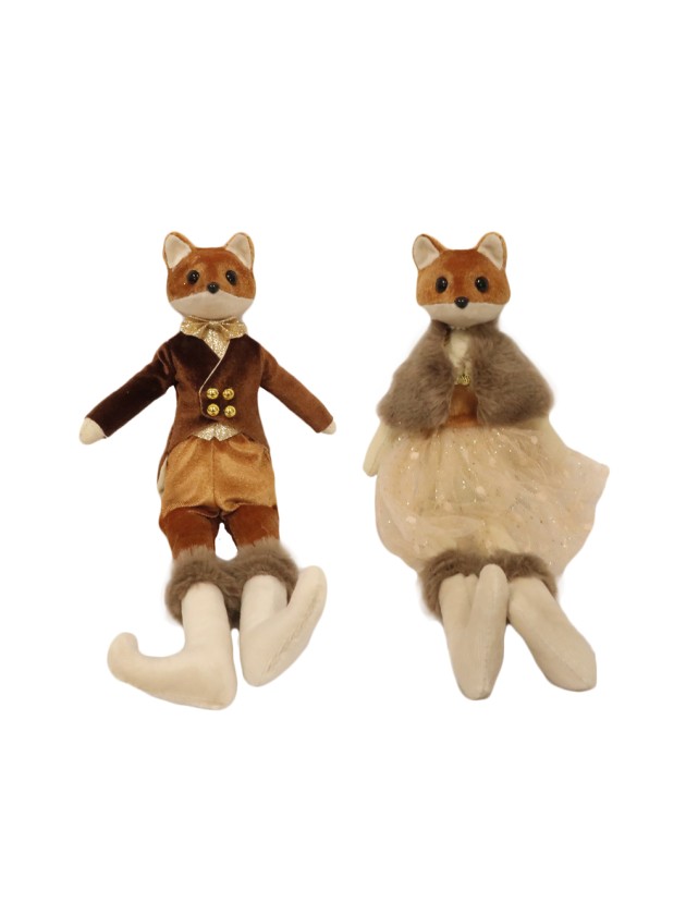 FUCHS ELEGANT ASSIS - 2 SORT. MÄDCHEN UND JUNGE 32CM