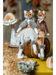 RENARD ELEGANT ASSIS - 2 ASS FILLE ET GARCON 32CM