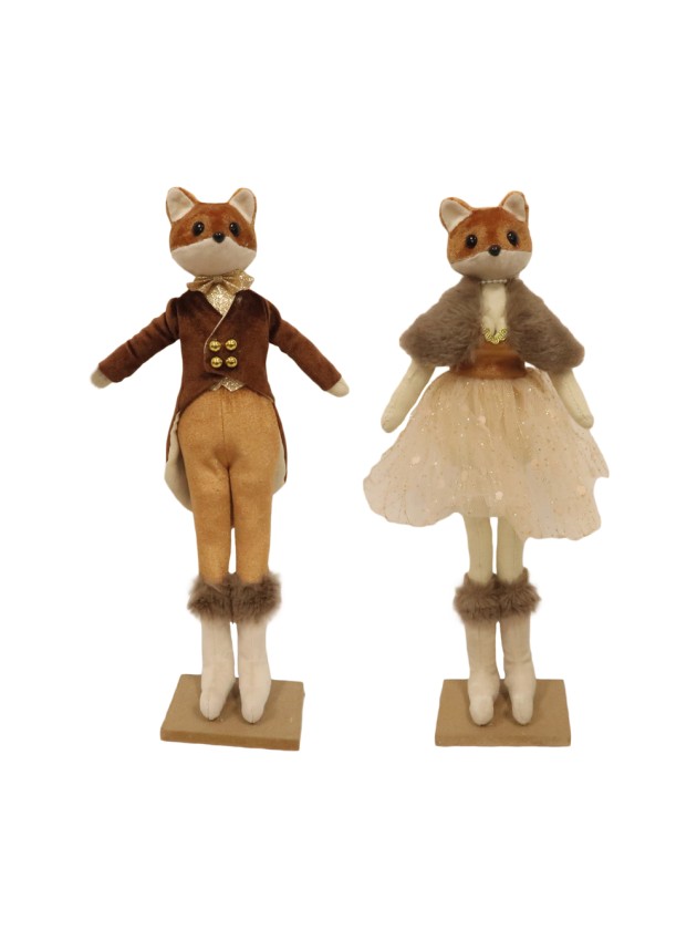 ELEGANT STANDING FOX - 2 ASS GIRL AND BOY 9CM X 7CM X 34CM HT