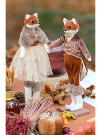 ELEGANT STANDING FOX - 2 ASS GIRL AND BOY 9CM X 7CM X 34CM HT