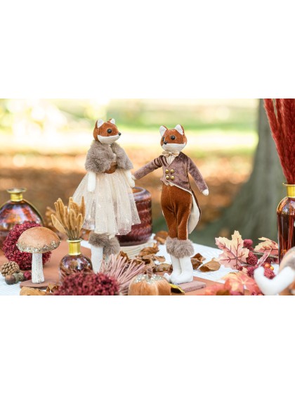 RENARD ELEGANT DEBOUT - 2 ASS FILLE ET GARCON 9CM X 7CM X 34CM