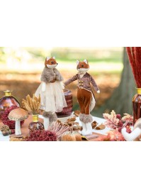 RENARD ELEGANT DEBOUT - 2 ASS FILLE ET GARCON 9CM X 7CM X 34CM