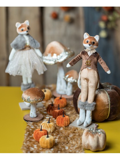 ELEGANT STANDING FOX - 2 ASS GIRL AND BOY 9CM X 7CM X 34CM HT