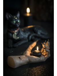 HAND AUS HEXE KERZENHALTER POLYRESIN 23CM X 10CM X 9.5CM