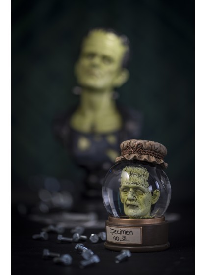POLYRESIN FRANKENSTEIN HEAD WATER GLOBE DIA 9.5CM X 15CM