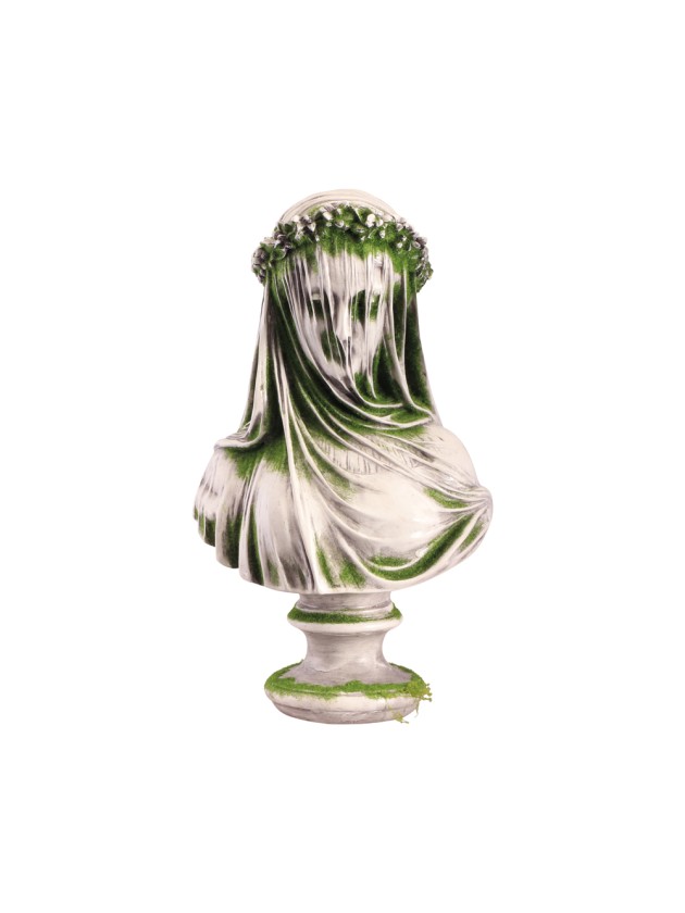 POLYRESIN GHOST LADY BUST 20CM X 14CM X 34CM