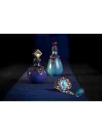 FLACON RESINE POTION VIOLET DIA 9.5CM X 16.5CM