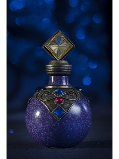 FLACON RESINE POTION VIOLET DIA 9.5CM X 16.5CM