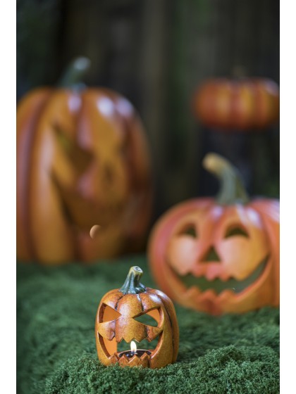 SCARY CARVED PUMPKIN 9CM X 9CM X 12.5CM
