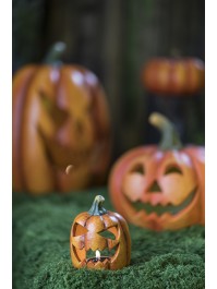 SCARY CARVED PUMPKIN 9CM X 9CM X 12.5CM