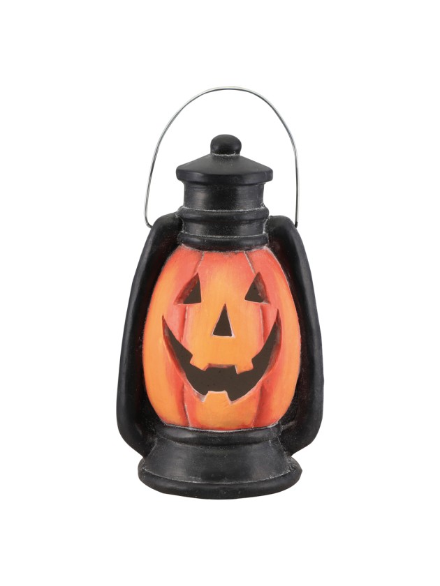 PUMPKIN LANTERN WITH LED WITH TIMER 22CM X 18CM X 38CM
