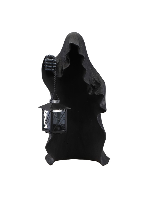 BLACK GHOST WITH LANTERN 20CM X 18CM X 40CM