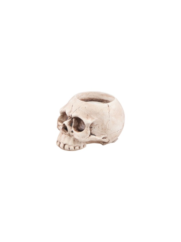 POLYRESIN SKULL CANDLE HOLDER 6.5CM X 8.5CM X 5CM