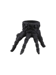 BLACK SKELETON HAND CANDLE HOLDER 13CM X 12CM X 9.5CM