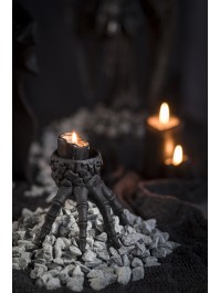 BLACK SKELETON HAND CANDLE HOLDER 13CM X 12CM X 9.5CM