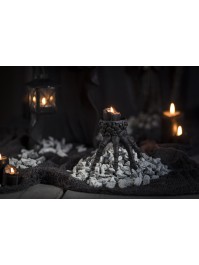 BLACK SKELETON HAND CANDLE HOLDER 13CM X 12CM X 9.5CM