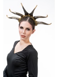 GOLDEN EVIL SIX HORNS HEADBAND 
