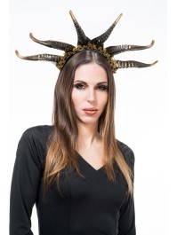 GOLDEN EVIL SIX HORNS HEADBAND 