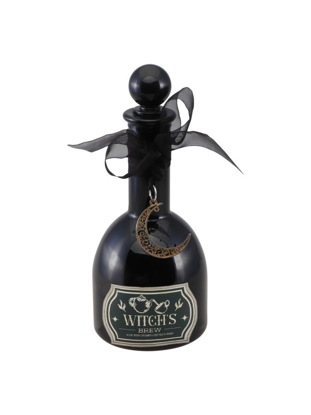 BLACK MAGIC HALLOWEEN GLASS BOTTLE DIA 8CM X 19.5CM