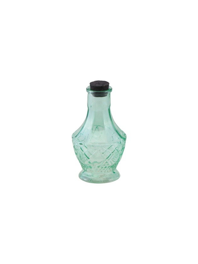 LIGHT GREEN HALLOWEEN GLASS BOTTLE DIA 6.5CM X 11.5CM