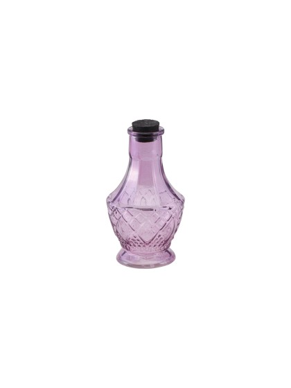 LIGHT PURPLE HALLOWEEN GLASS BOTTLE DIA 6.5CM X 11.5CM