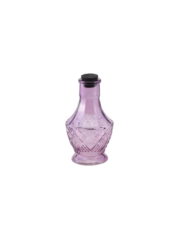 LIGHT PURPLE HALLOWEEN GLASS BOTTLE DIA 6.5CM X 11.5CM