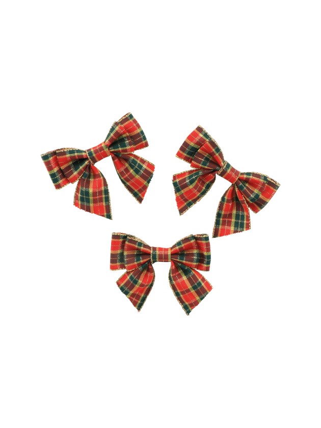 BAG OF 6 MINI SCOTTISH BOWS 6.5CM X 6CM HT