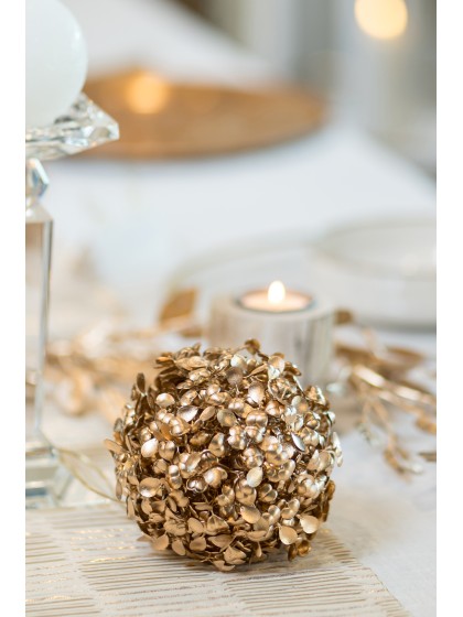 BOULE DE BUIS OR MAT DIA 13CM