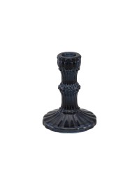 BOUGEOIR VERRE NOIR HALLOWEEN POUR BOUGIE FLAMBEAU DIA 9CM X 12CM