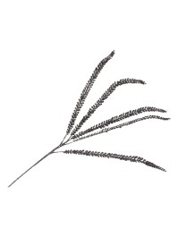 5 LEAVES BRANCH WITH BLACK GLITTERS 92CM