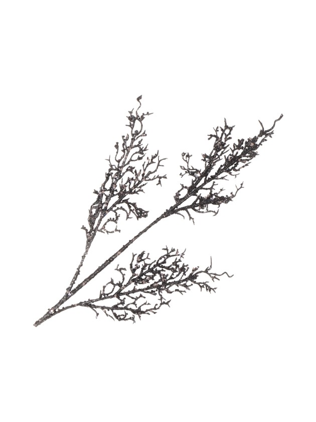 HALLOWEEN BRANCH WITH BLACK GLITTERS 70CM